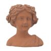 Head Bust Planter, Greek Style Cement Head Planter, Indoor Outdoor Home Garden Decor - Brown - Image 2