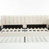 Elena - Twin Upholstered Daybed, Ribbed Tufted Backrest - Beige - Image 12