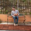 Acacia Wood Interlocking Deck Tiles Striped Pattern, 20 Piece Square Acacia Hardwood Outdoor Flooring For Patio, Bancony, Pool Side - Brown - Image 26