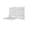 Queen Size Murphy Wall Bed With Closet, Space Saving Design - White - Image 5