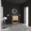 Modern Freestanding Bathroom Vanity With 2 Soft Closing Doors, Excluding Sink - Oak - Image 5