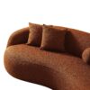 Drake - Japandi Style Curvy Boucle Sofa - Burnt Orange - Image 7