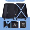 3 Piece Luggage Sets Lightweight Suitcase With Two Hooks, Spinner Wheels, Tsa Lock, (20/24/28) - Light Blue - Image 15