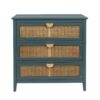 3 Drawer Cabinet - Natural Rattan, Suitable For Bedroom - Green - Image 9