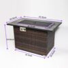 44" Outdoor Fire Pit Table, Propane Fire Table With Ceramic Tabletop Gas Fire Table - Espresso - Image 6