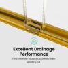 Semi Frameless Double Sliding Shower Door - Brushed Gold - Image 6