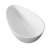 66.9" x 34" x 21.7" Freestanding Solid Surface Soaking Bathtub For Bathroom - Matte White - Image 6