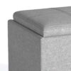 Rockwood - Cube Storage Ottoman With Tray - Cloud Gray - Image 2