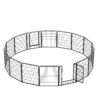 108.27" 16 Panels Heavy Duty Metal Playpen With Door, Dog Fence Pet Exercise Pen For Outdoor - Black - Image 13