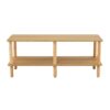 Modern Double Deck TV Cabinet Is Suitable For Living Room, Rectangular Center Table With Open Storage Shelf, Rounded Rubberwood Legs, Stable And Durable - Burly Wood - Image 5