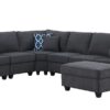 Cooper - 7 Piece Reversible L-Shape Sectional Sofa & Comfort Ottoman, And Cupholder - Stone Gray - Image 2