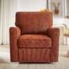 360 Degree Swivel Chair Accent Barrel Armchair With Side Pockets - Red - Image 10