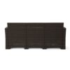 Outdoor 3 Seater Rattan Sofa With Water Resistant Cushions - Brown / Mix Beige - Image 7