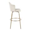 Ahoy - Contemporary Fixed Height Bar Stool Round Gold Footrest (Set of 2) - Cream / Gold - Image 3