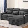 Kaden - Sleeper Sectional Sofa Chaise With Storage Arms And Cupholder - Gray - Image 8