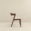 Dakota - Velvet Dining Chair (Set of 2) - Cream White / Dark Brown - Image 5