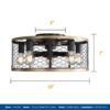 20" Industrial Caged Ceiling Fan, With 7 - ABS Blades Remote Control Reversible DC Motor, Small Flush Mount Ceiling Fan For Farmhouse - Black - Image 8