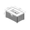 32" Propane Gas Fire Pit Table With Propane Tank Cover, 50000 Btu Rectangular Steel Fire Pit With Beautiful Wicker Base For Outside Garden - Dark Gray - Image 3