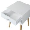 Modern Side Table With 2 Drawer, Mid-Century Storage Cabinet For Bedroom - White - Image 11