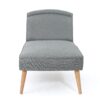 Fabric Chaise Lounge With Rubberwood Frame - Slate - Image 5
