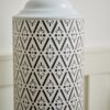 Modern Floor Vase Set Metal Vases With Geometric Pattern, 3 Piece Home Decor Set - White / Black - Image 18