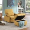 Huckleberry - Accent Chair With Storage Ottoman And Folding Side Table - Yellow - Image 7