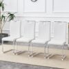 (Set of 4) Material Bow Shaped Chairs Adding Fashion To Minimalist And Contemporary Home Styles - White - Image 2