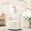 360° Swivel Chair With Upholstered Curved Design - Beige - Image 7