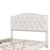Queen Upholstered Platform Bed With Saddle Curved Headboard And Diamond Tufted Details - Beige - Image 3