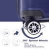 Hardshell Suitcase Double Spinner Wheels Pp Luggage Sets Lightweight Durable Suitcase With Tsa Lock, 3 Piece Set (20/24/28) - Navy - Image 7