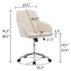 Adjustable Office Chair, Ergonomic Swivel Chair, Velvet Backrest Seat, Comfortable For Long Sitting - Beige - Image 14