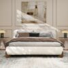 Alpine - Queen Puffy Modern Platform Bed - Ivory White - Image 8