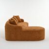 Compression Sofa: Combining Chaise Longue With 3 Seater, Wood Grain Chenille Fabric, Full Sponge Compression Sofa, Combined Sofa With 4 Pillows For Living / Home Furniture / Apartment - Orange - Image 21