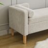 Storage Soft Bench With Armrests, Backrest And 2 Bolster Pillows For Living Room, Entryway And Bedroom - Light Gray - Image 9