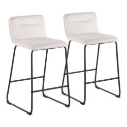 Casper - Fixed Height Contemporary Counter Stool (Set of 2) - Black / Cream