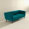 Addison - Large Velvet Sofa - Brown / Teal - Image 3