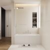Aluminium Alloy Bathtub Shower Door With SGCC Tempered Glass - Brushed Nickel - Image 3