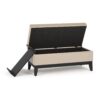 Oregon - Storage Ottoman Bench With Tray - Satin Cream - Image 2