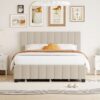 Queen Platform UpholsteredBed With 2 Drawers And Twin Long Trundle - Beige - Image 13