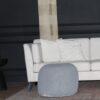 Semi Rounded Pouf Cable Knitted Perfect Seating Light - Gray - Image 2
