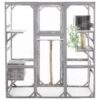 Outdoor Cat House, Diy Cat Enclosure Catio With Double Enter Doors - Light Gray - Image 5