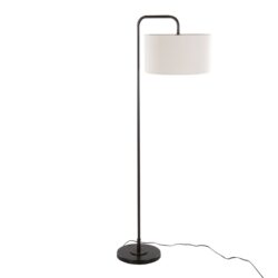 Puck - Contemporary Floor Lamp - Oil Rubbed Bronze / Beige