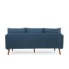 Diaphanous - Upholstered 3 Seater Sofa With 2 Accent Pillows And Wood Legs - Navy Blue - Image 6