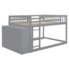Full Over Full Bunk Bed With 4 Drawers And 3 Shelves - Gray - Image 5