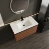 36" Bathroom Vanity Set With Resin Countertop Sink And 2 Doors - Brown - Image 7