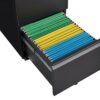 2 Drawer File Cabinet With Lock, Metal Under Desk Rolling Filing Cabinet Fits Letter / Legal / A4 Size For Home Office, Mobile Filing Cabinet - Black - Image 4
