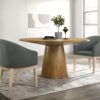 Jasper - 3 Piece Round Dining Table Set With Gray Barrel Chairs (Set of 3) - Driftwood Finish - Image 9