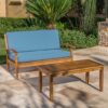 Outdoor Chat Set With Coffee Table And Loveseat - Teak - Image 7