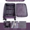 5 Piece Set (18/23/27/Travelbag /Toiletry Bag), Softshell Suitcase Spinner Wheels Terylene Polyester Luggage Sets Carry On Suitcase Luggage Lightweight Durable Suitcase - Purple - Image 15