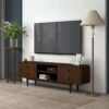 Alexa - Mid-Century Modern Style TV Stand - Dark Brown / Wood - Image 7